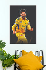 Ravindra Jadeja CSK Cricket Wall Poster – Premium All-Rounder Sports Decor(Cricket Poster)