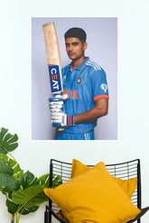 Shubman Gill Team India ODI Jersey Graphic Paper Poster (Cricket Poster)
