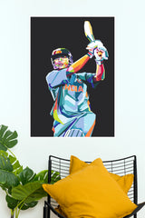 Captain’s Winning Shot – Indian Cricket Artistic Poster(Cricket Poster)