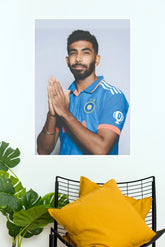 Jasprit Bumrah Namaste Studio Portrait Paper Poster (Cricket Posters)