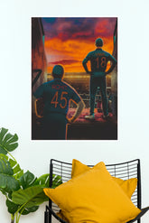 Rohit Sharma & Virat Kohli Sunset Tunnel View Poster (Cricket Poster)