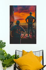 Rohit Sharma & Virat Kohli Sunset Tunnel View Poster (Cricket Poster)