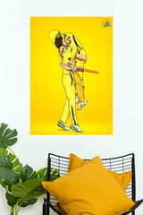 MS Dhoni & Ravindra Jadeja CSK Victory Hug Yellow Poster (Cricket Posters)