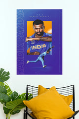 Hardik Pandya Team India All-Rounder Graphic Poster (Cricket Posters)