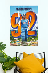 Rohit Sharma Player of the Match 92 Graphic Poster (Cricket Posters)