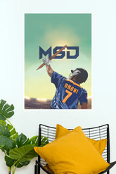MS Dhoni MSD Number 7 Poster (Cricket Posters)
