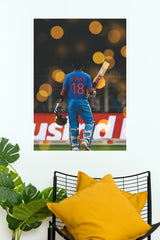 Virat Kohli Warrior in Blue Poster (Cricket Posters)