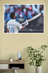 Virat Kohli Number 18 Whites Poster (Cricket Posters)