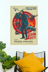 John Wick Movie Poster | Vintage Action Film Wall Art (Hollywood Poster)
