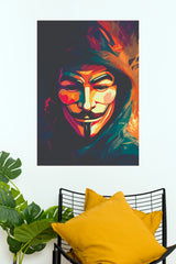 V for Vendetta Guy Fawkes Mask Abstract Low-Poly Paper Wall Poster (Hollywood Poster)
