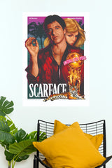Scarface Al Pacino "Say Hello to My Little Friend" Graphic Paper Wall Poster (Hollywood Poster)