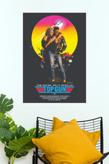Top Gun 1986 Maverick & Charlie Retro Sunset Paper Poster (Hollywood Poster)