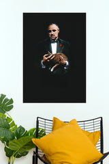 The Godfather Vito Corleone Movie Poster – Marlon Brando Holding Cat Wall Art Print (Hollywood Poster)