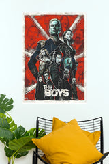 The Boys TV Series Character Poster – Red & Black Superhero Wall Art (Series Poster)