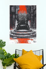 The Iron Throne Poster | Game of Thrones Inspired Dark Fantasy Wall Art (Series Poster)
