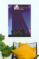 Avengers Minimalist Poster – Purple Superhero Team Silhouette Wall Art (Super Hero Poster)
