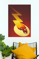 The Flash Barry Allen Lightning Bolt Superhero Wall Art Poster (Super Hero Poster)