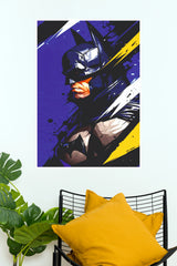 Batman Dark Knight Purple & Yellow Poster – Bold Comic Superhero Wall Art (Super Hero Poster)
