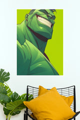 Green Beast of Strength Poster – Powerful Comic Superhero Wall Art (Super Hero Poster)