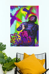 Counter Strike Gaming Poster | Tactical Soldier Neon Wall Art (Super Hero Poster)