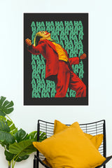 Joker Laughing Poster – Bold Red & Green Comic Villain Wall Art (Super Hero Poster)