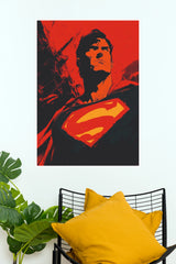 Superman Red Power Comic Style Superhero Wall Poster (Super Hero Poster)