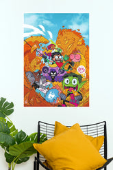 Teen Titans Go! Colorful Cartoon Superhero Wall Art Poster (Super Hero Poster)