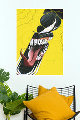 Venom Yellow Web Comic Poster – Bold Symbiote Superhero Wall Art (Super Hero Poster)