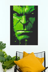 Hulk Wrath Green Face Poster – Bold Comic Superhero Wall Art (Super Hero Poster)