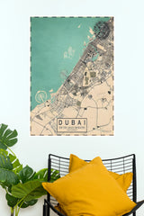 Dubai Vintage City Map Wall Poster (MAP Poster)
