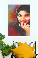 Sai Pallavi Portrait Poster | Beautiful Indian Actress Wall Art (Tollywood Poster)