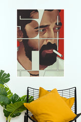 Kamal Haasan Sathya Poster – Retro Tamil Cinema Illustrated Paper Print (Tollywood Poster)