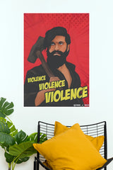 KGF Rocky Bhai Violence Dialogue Hammer Wall Poster (Tollywood Poster)