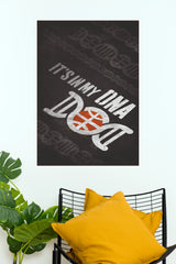 "It's In My DNA" Basketball Graphic Poster – Distressed DNA Helix & Basketball Wall Art for Sports Room, Bedroom & Athlete Gift Decor (Gym And Motivational Poster)