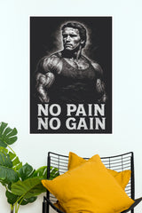 "No Pain No Gain" Bodybuilding Gym Motivational Wall Poster (Gym And Motivational Poster)