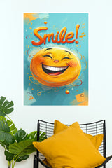 "Smile!" Happy Emoji Vibrant Art Wall Poster (Gym And Motivational Poster)
