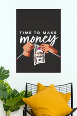 Time To Make Money Knitting Poster – Creative Hustle Quote Wall Art for Office, Studio & Home Decor (Gym And Motivational Poster)