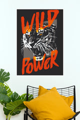 Wild Power Tiger Graffiti Poster – Bold Orange & Black Animal Wall Art for Gym, Bedroom & Office Decor (Gym And Motivational Poster)