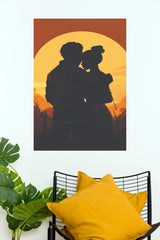 Forehead Kiss Romantic Couple Sunset Wall Art Poster(Love Posters)