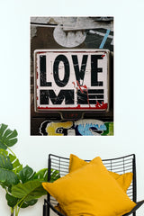 Vintage Urban "Love Me" Distressed Sign Wall Art Paper Poster(Love Posters)