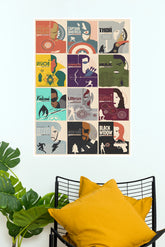 The Avengers Heroes Retro Multipanel Grid Matte Paper Poster (Marvel Posters)