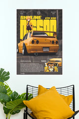 Nissan Skyline GTR R32 Zenitsu Anime JDM Car Wall Art Paper Poster (Car Posters)