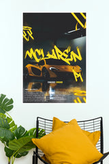 McLaren P1 Yellow Graffiti Aesthetic Hypercar Wall Art Paper Poster (Car Posters)