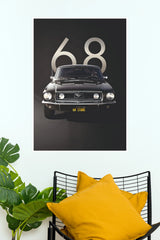 1968 Ford Mustang Classic Muscle Car Paper Poster Wall Art (Car Posters)
