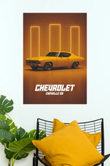 Chevrolet 1969 Chevelle SS Neon Glow Edition Poster | Muscle Car Wall Art (Car Posters)