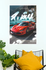 Ferrari F8 Spider Streetwear Edition Poster | Sports Car Wall Art (Car Posters)