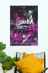 Ferrari F40 Neon/Night Streetwear Edition Poster | Sports Car Wall Art (Car Posters)