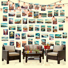 Vintage Wall Art for Home & Office | Super 60 Posters Set