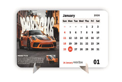 Super Car Premium Table Desk Calendar – 2026