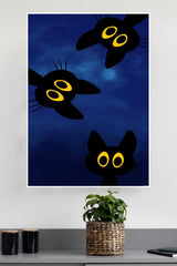 3 Black cat with Yellow Eyes Poster | Animal Posters